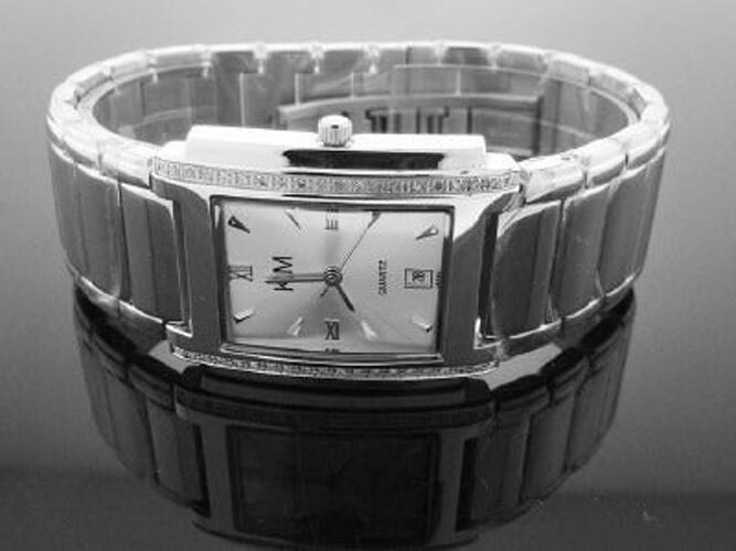 Mens KM King Master 40 Diamond 38mm/32mm Stainless steel watch white/silver face