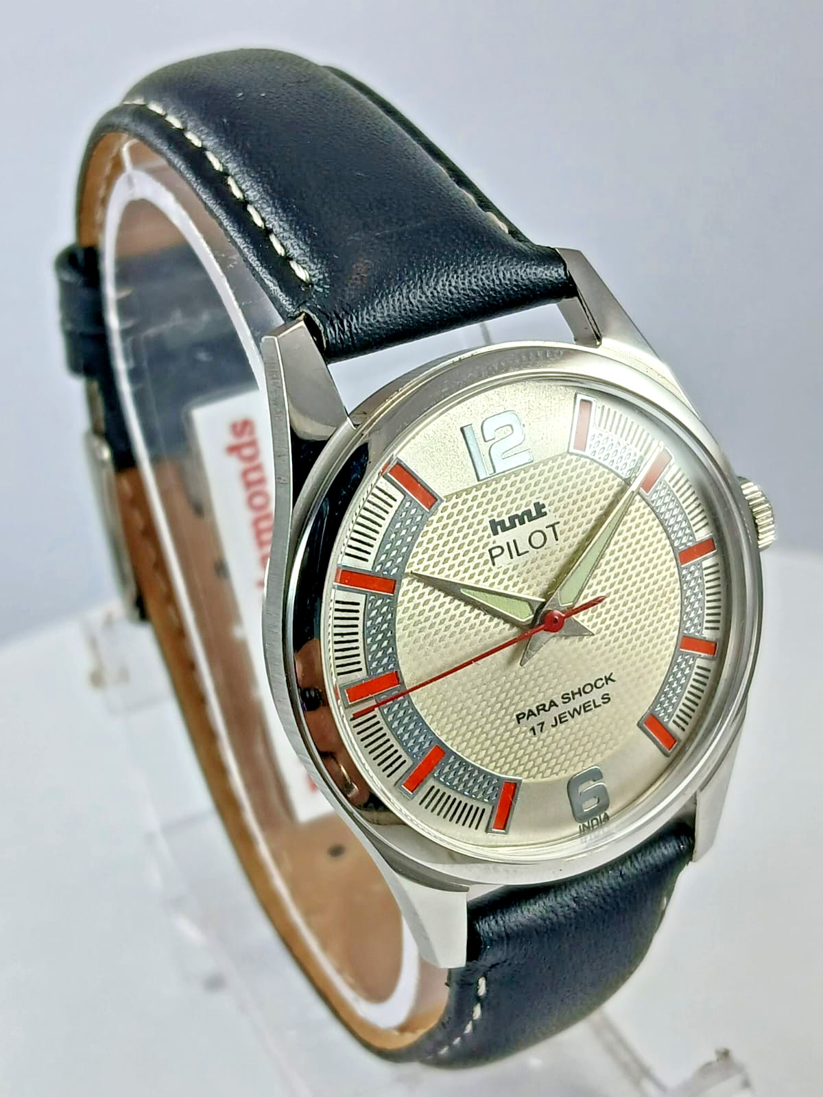 Vintage HMT Pilot Mechanical Wrist Watch – Cream Textured Dial