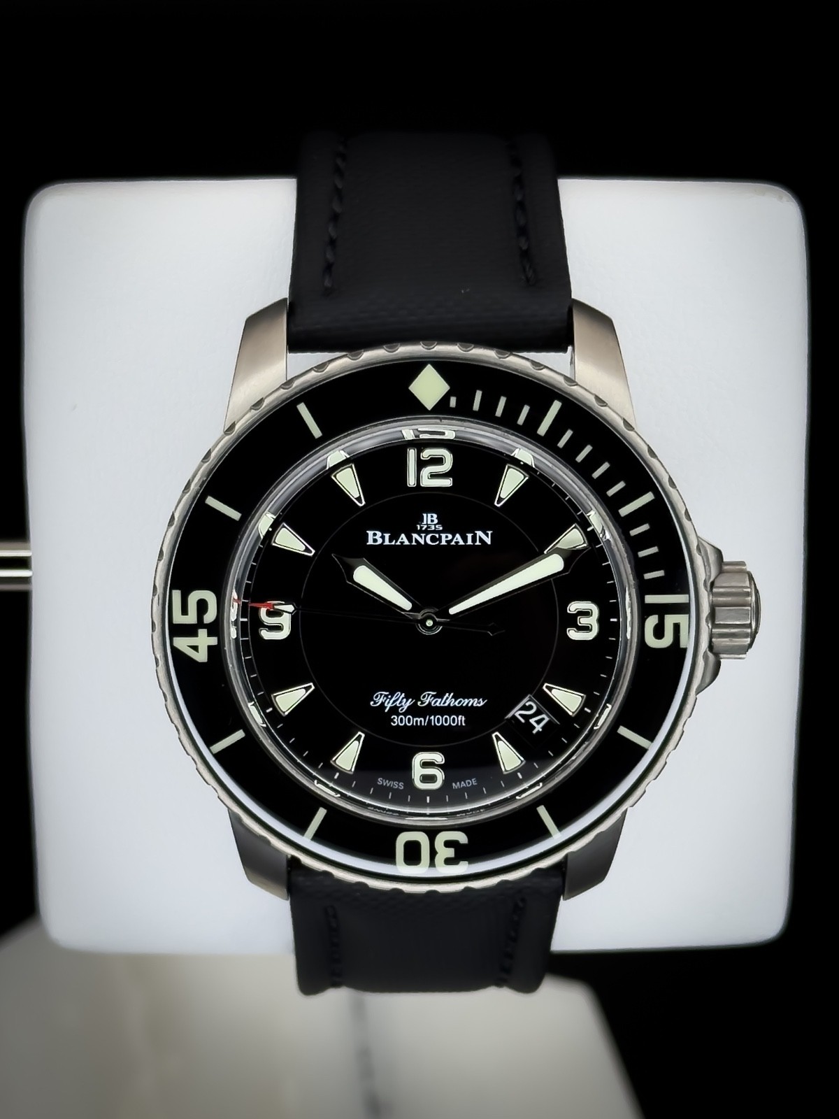 Blancpain Fifty Fathoms Titanium Auto 45mm Black Dial Watch 5015-12B30-B52A