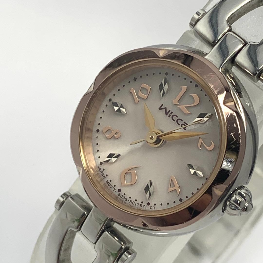 176 Battery replacement needed cleaned CITIZEN Ladies Watch WICCA Pink Gold Sola