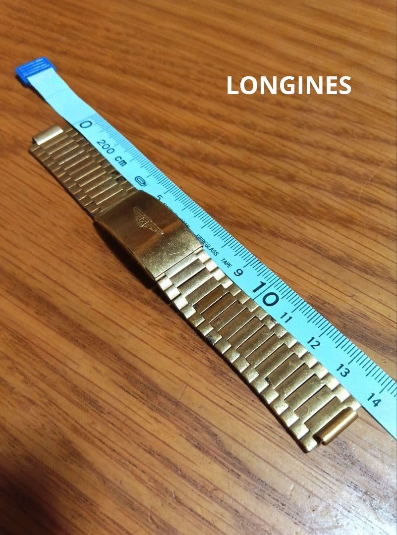 Longines Gold Metal Watch Strap 18mm Lug Width 11mm Spare Buckle Holes