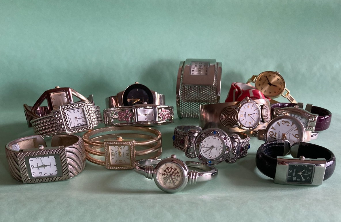 Watch Lot 15 UNTESTED As Is For Parts or Repair Clamp & Cuff Style Mix of Brands