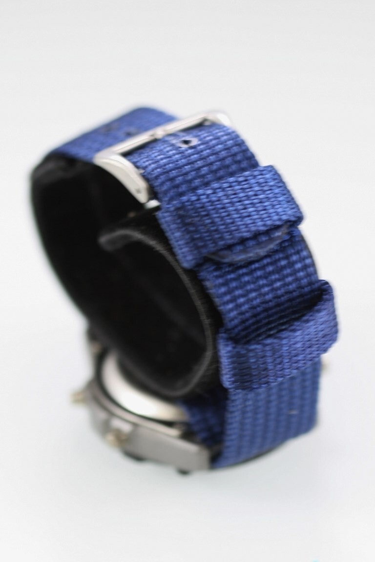 Ultimate Men Watch Gray Black Plastic Nylon Blue Date Chron Light Alarm Quartz