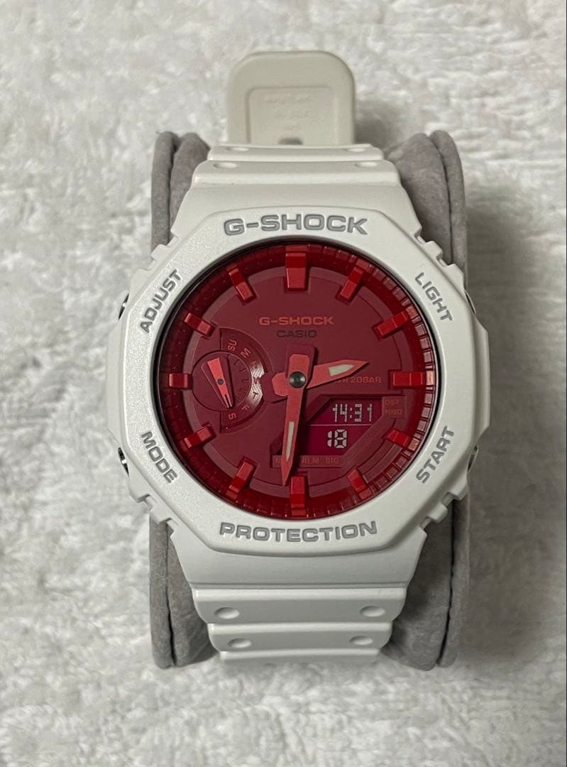 CASIO G-SHOCK GA-2100-4AJF Red White Analog-Digital Model 5611 Used Japan