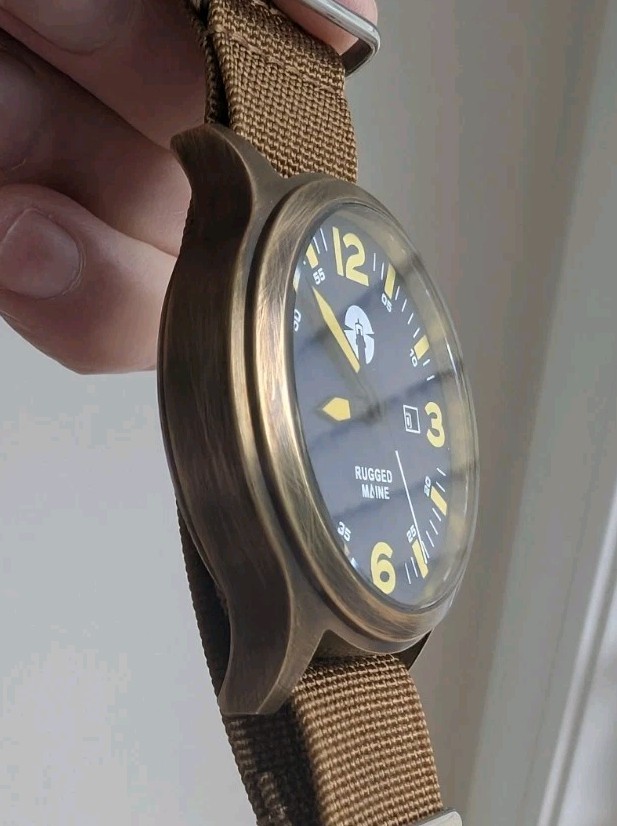 Solid brass, field, military watch, 44mm *PATINA WORK DONE* see description