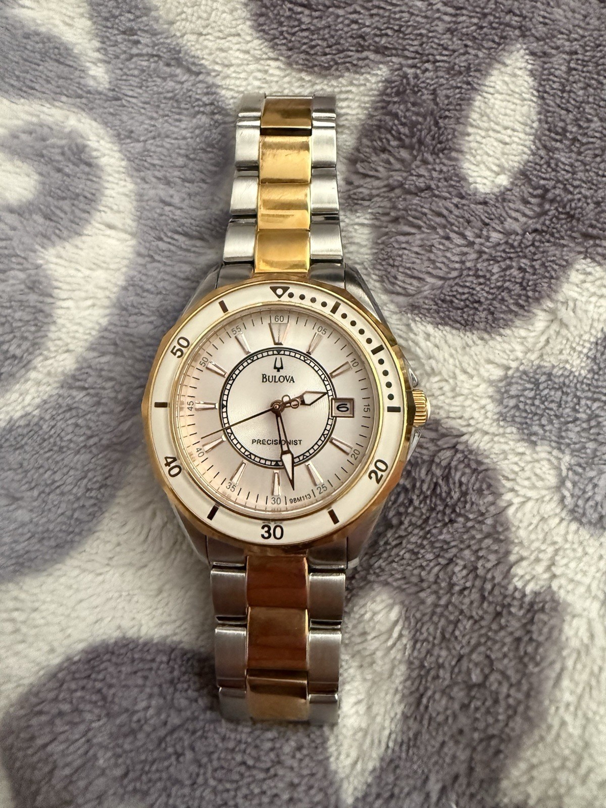 Bulova Precisionist Two Toned Wrist Watch for Women B3 2013 Needs New Battery