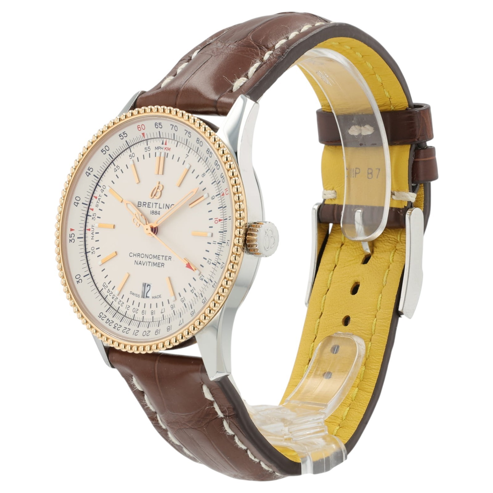 Breitling Navitimer Silver Dial 18k Rose Gold 41mm Automatic Mens Watch U17326