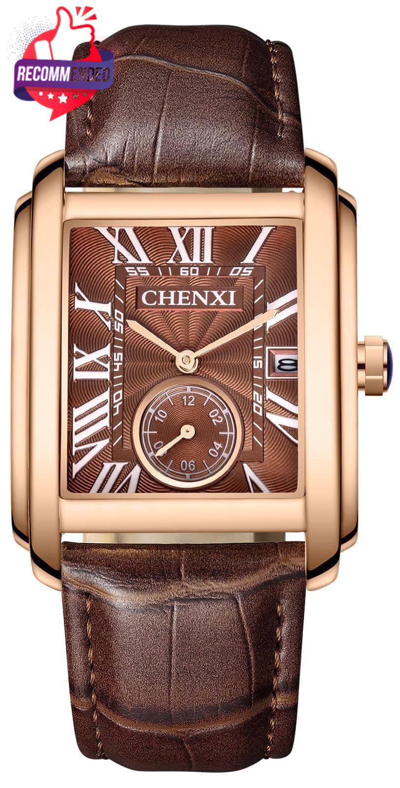 Men’s Watches Casual Retro Rectangular Waterproof Dress Analog Quartz Wrist