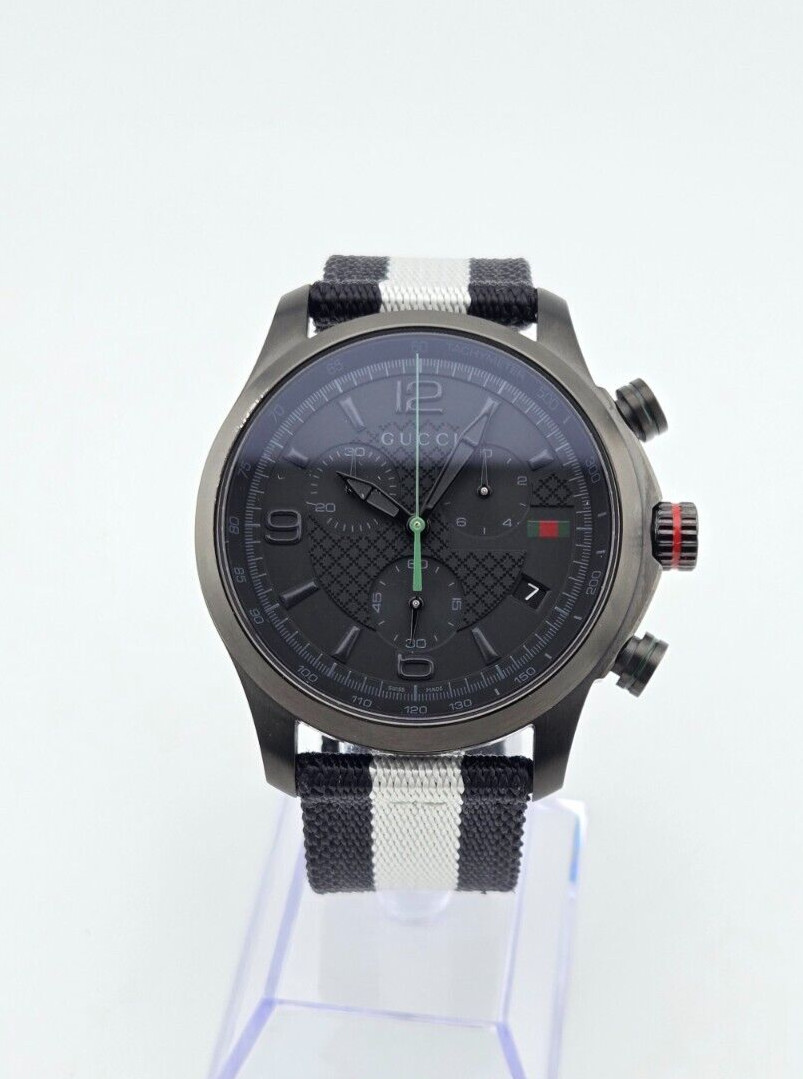 Gucci Men’s G-Timeless Black Dial Two Tone Watch – YA126244A ($1390 MSRP)