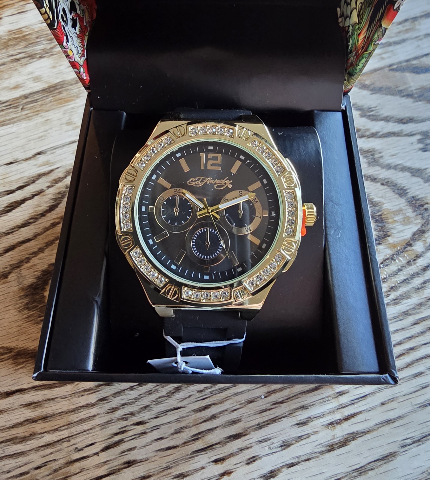 Ed Hardy Men’s Bling Watch New With Tag, Box And Papers