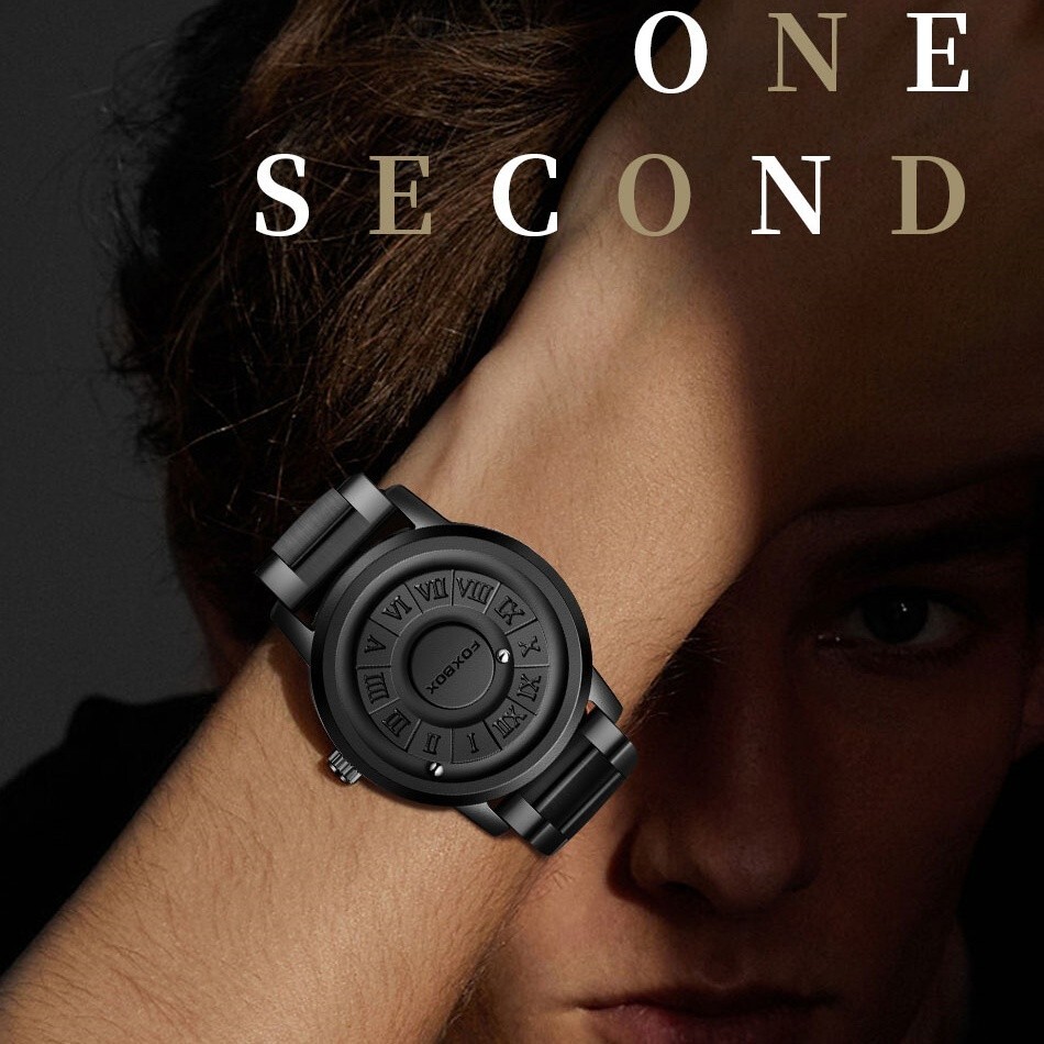 LIGE FOXBOX Men’s Quartz Watch Scrolling Bead Magne Wristwatches 3ATM Waterproof