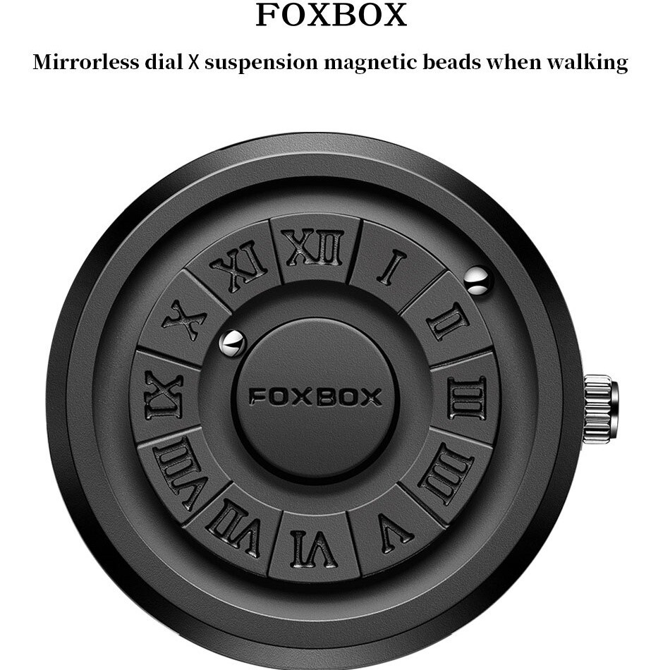 LIGE FOXBOX Men’s Quartz Watch Scrolling Bead Magne Wristwatches 3ATM Waterproof