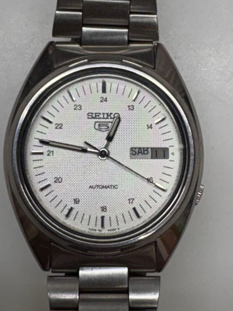 SEIKO 5 Seiko 5 Automatic Men s Wristwatch White Dial 7009 3040 Used Item