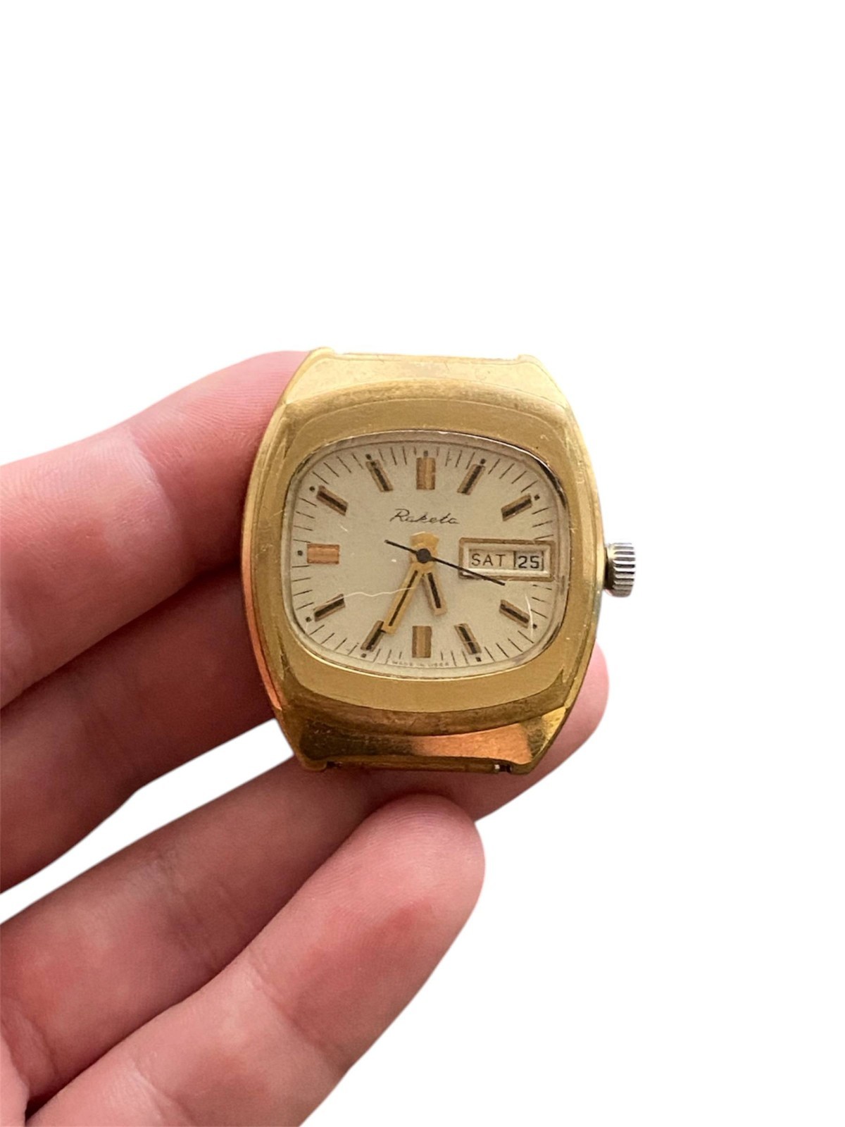 Raketa Watch Vintage watch Soviet mechanical Wristwach Rare Gold Plated AU-10