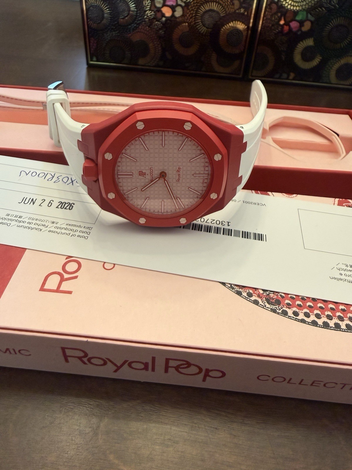 Audemars Piquet x Swatch Royal Pop Otto Rosso WITH STRAP New And Authentic!