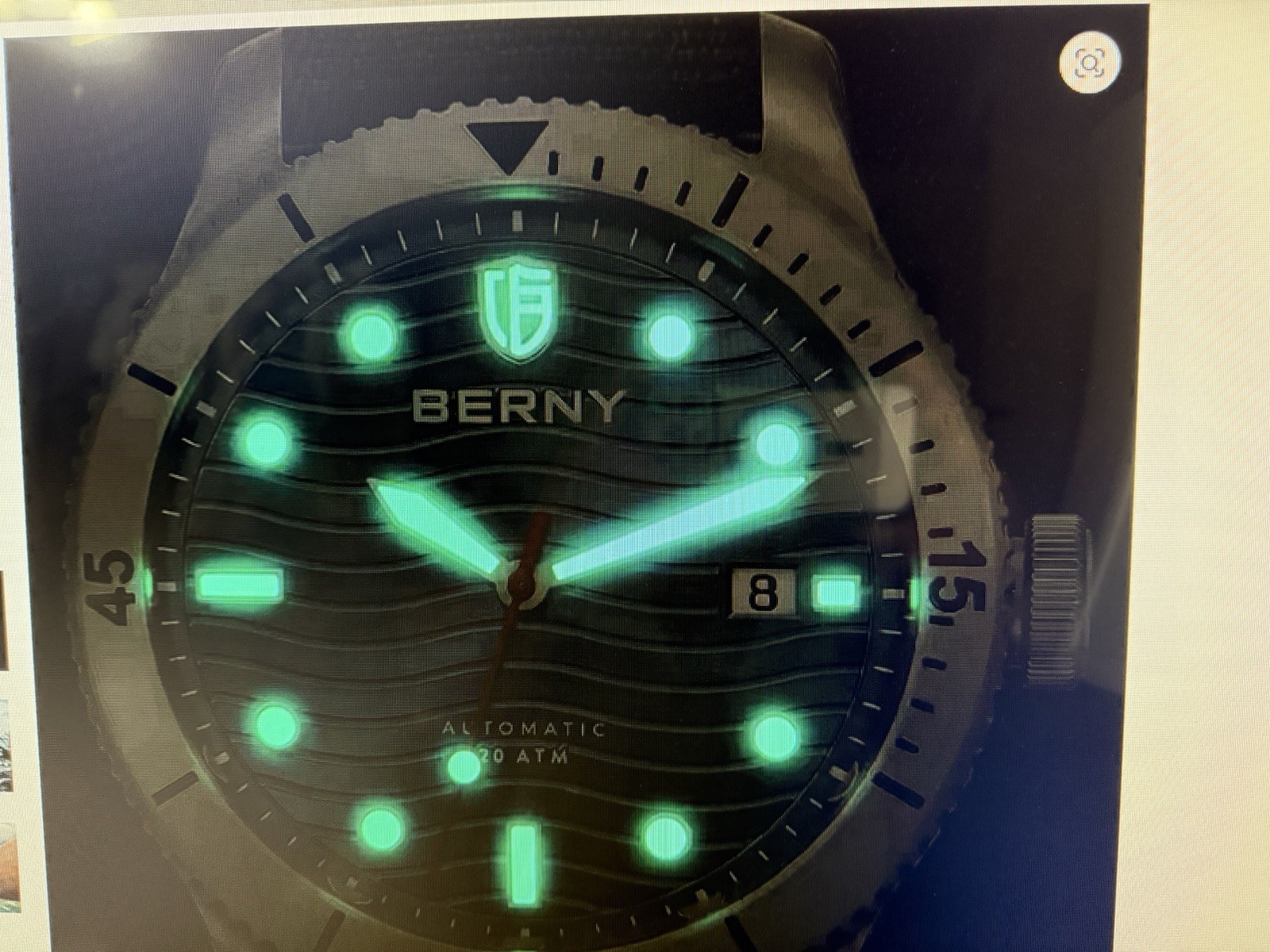 Berny Men’s Automatic Watch High Beat PT-5000 20ATM Green Dial