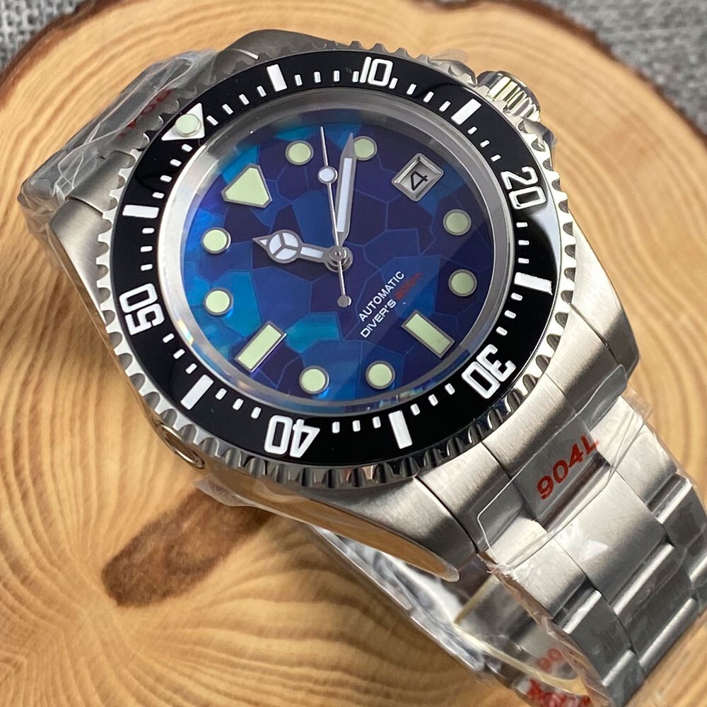 Diving 43mm NH35 Watch Men Shell Dial Sapphire Deep Swimming Ceramic Insert New