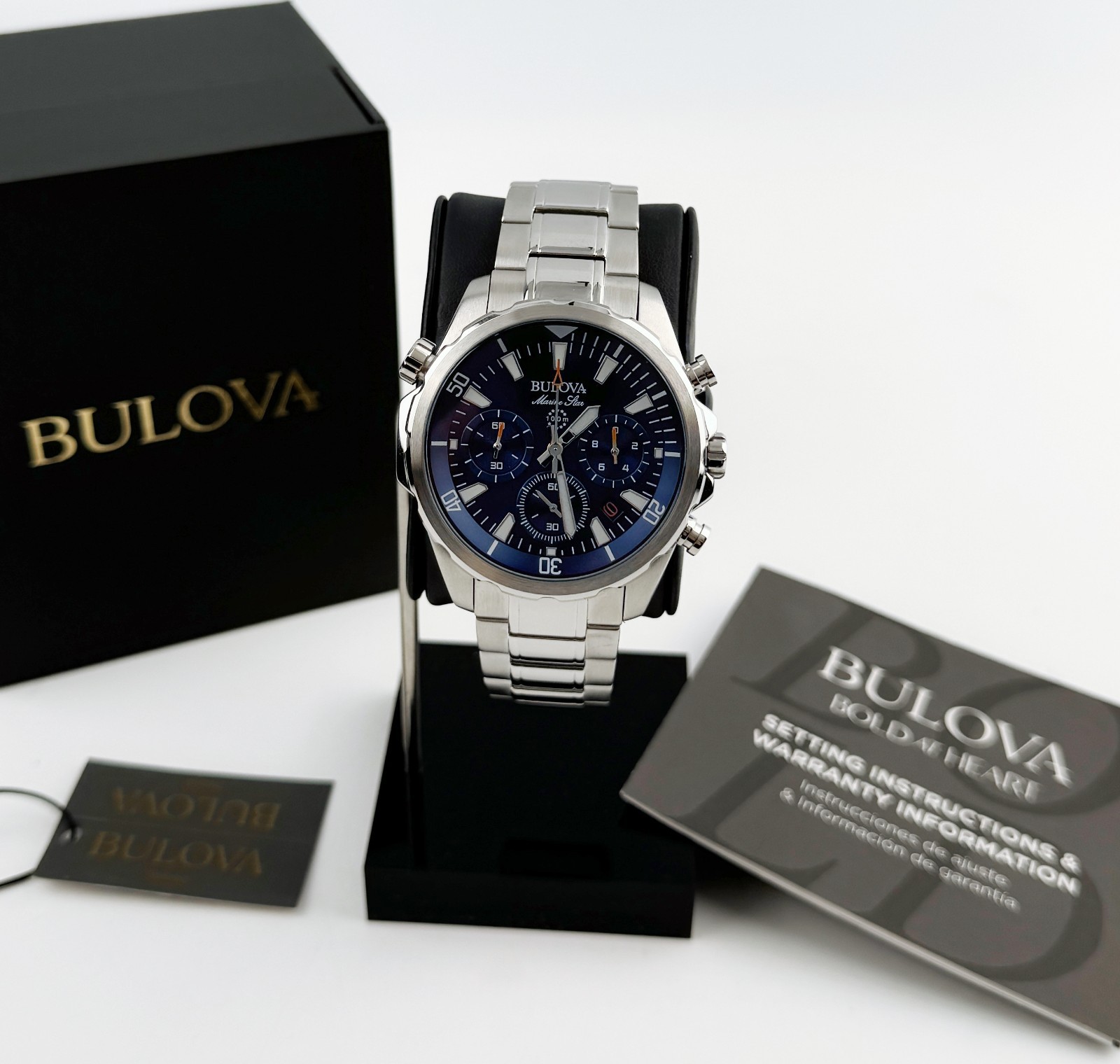 Bulova 96B256 Men’s Marine Star Chronograph Blue dial stainless Men’s Watch