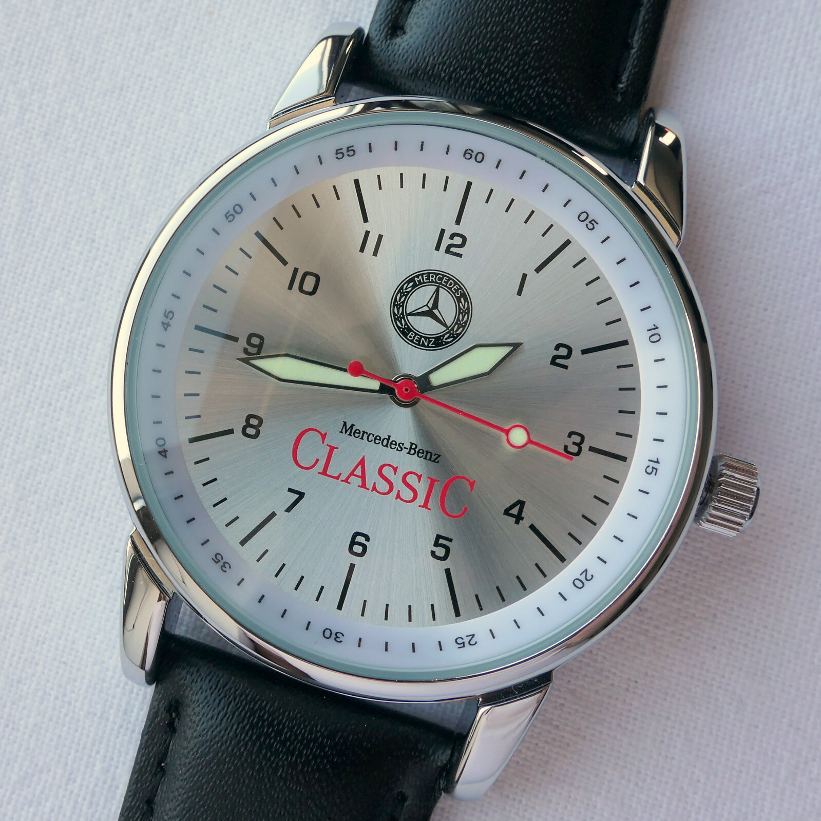 Mercedes Benz Classic Logo Car Accessory Aviator Design Made in Germany Watch