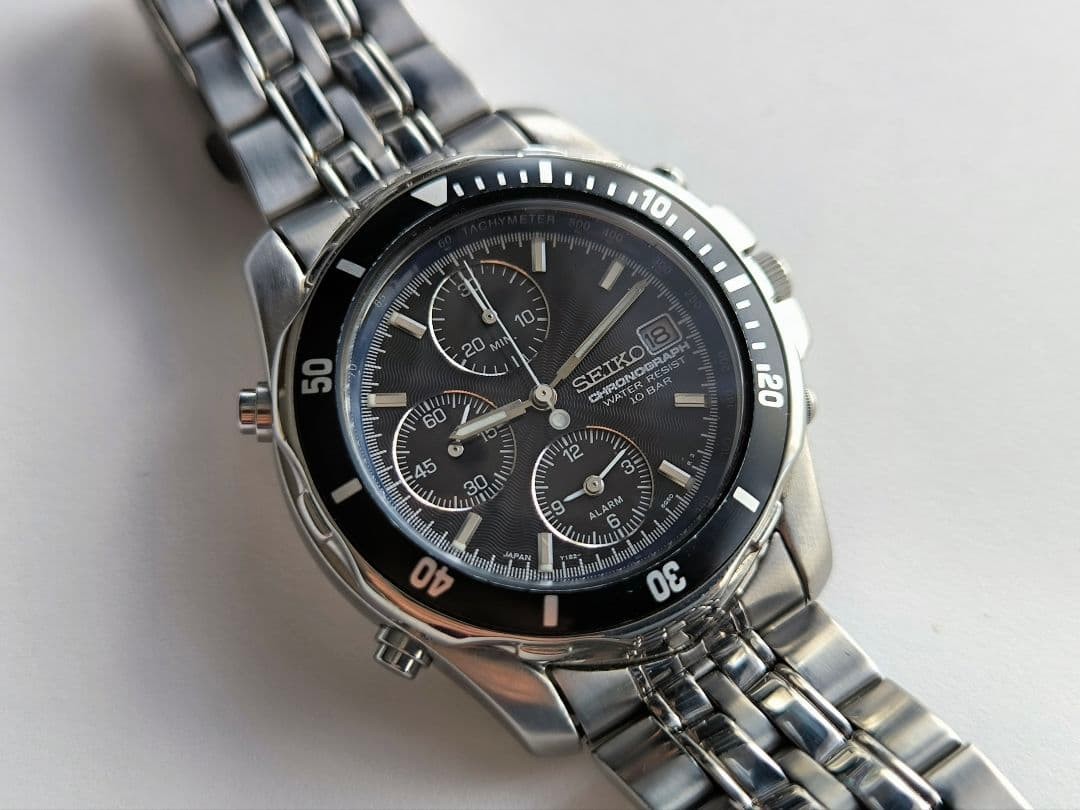 SEIKO Prospex SBCL001 Speedtimer Chronograph Watch Black Dial Wrist 6.69in