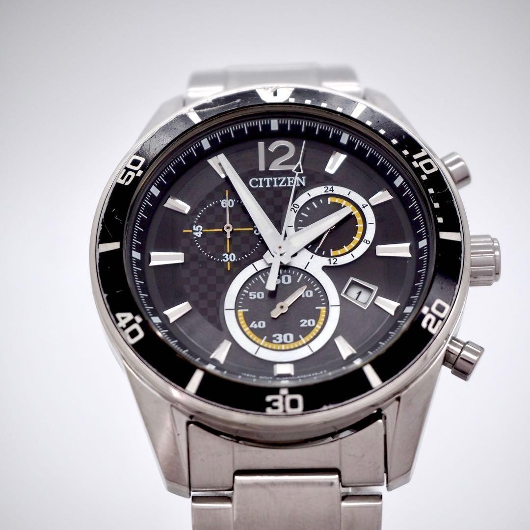 15 Working CITIZEN Men’s Chronograph Solar Black Date Watch From Japan
