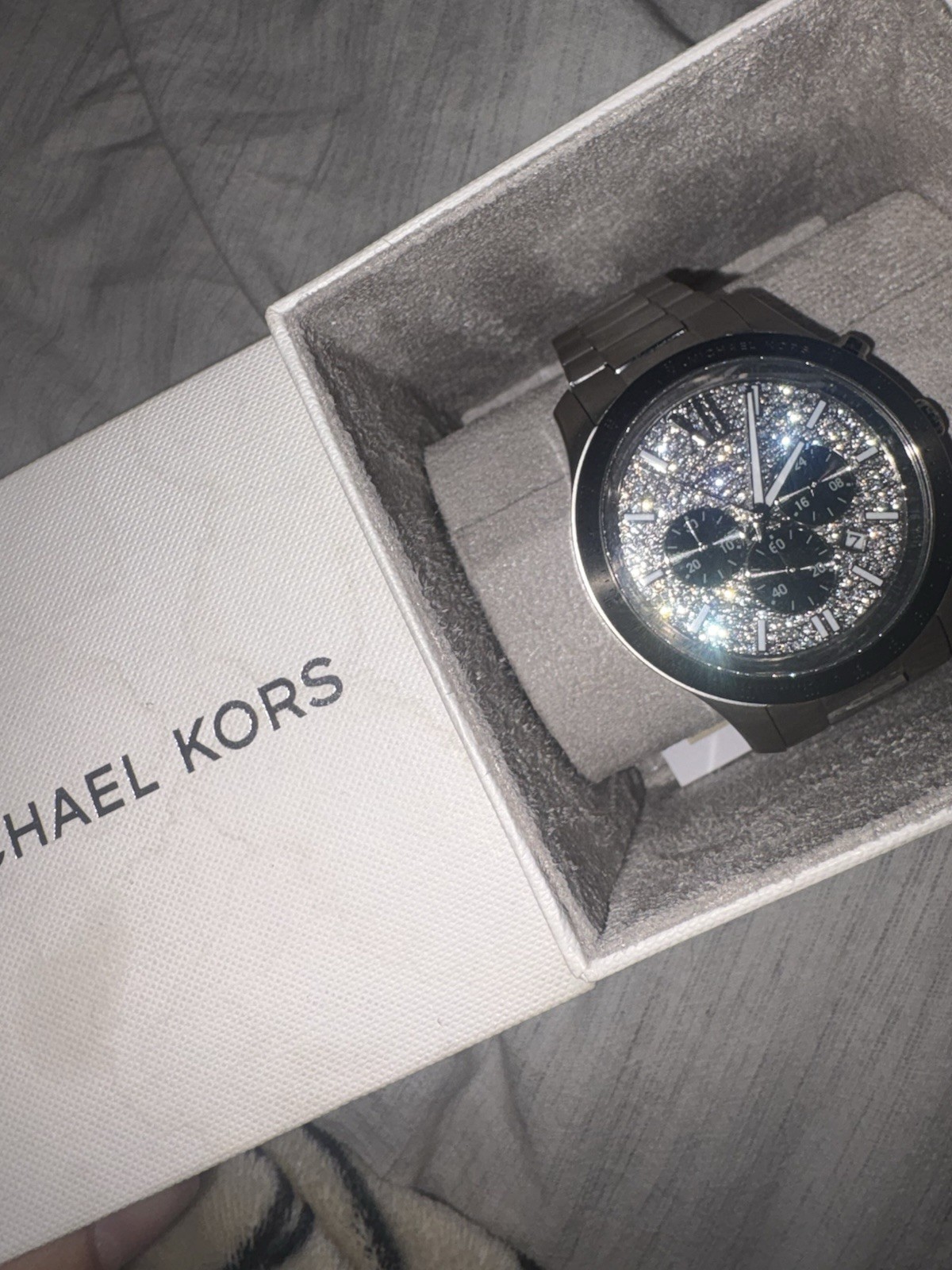 Michael Kors Runway Men’s Chronograph Quartz 45mm Gray Steel 50m Box