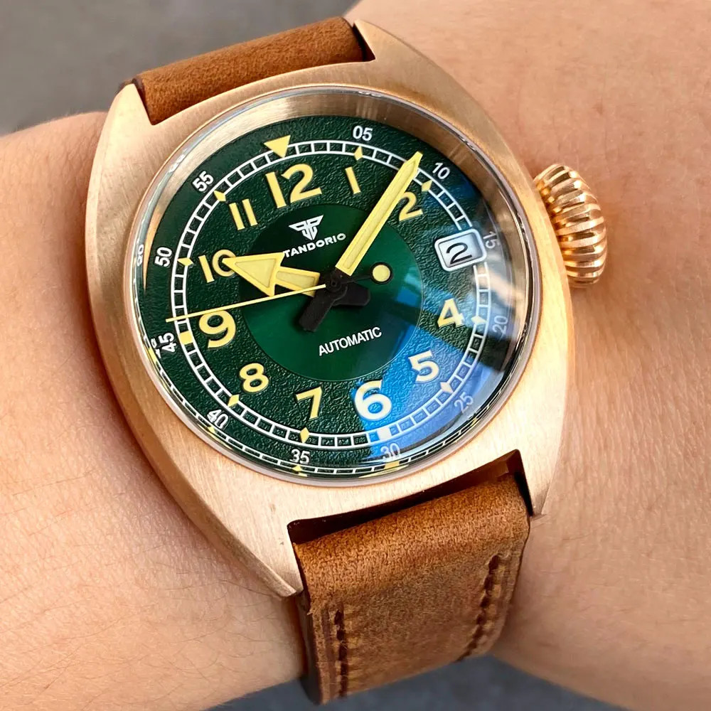 Sapphire Glass Full Solid CnSu8 Bronze Automatic Men Watches For Japan NH35 36mm