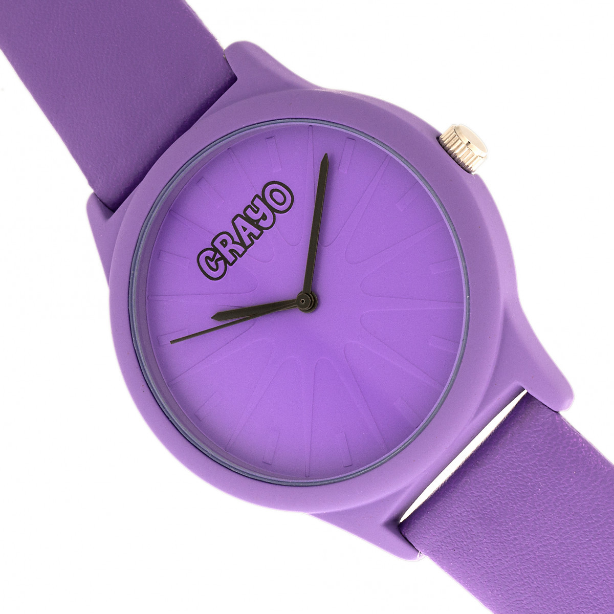 Crayo Splat Purple Leatherette Strap Unisex Watch CRACR5307