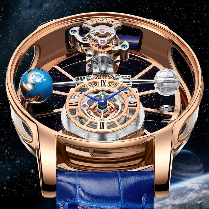 2023 PINDU Design Luxury Men’s Quartz Watch Diamond Tourbillon 3Bar Astronomi