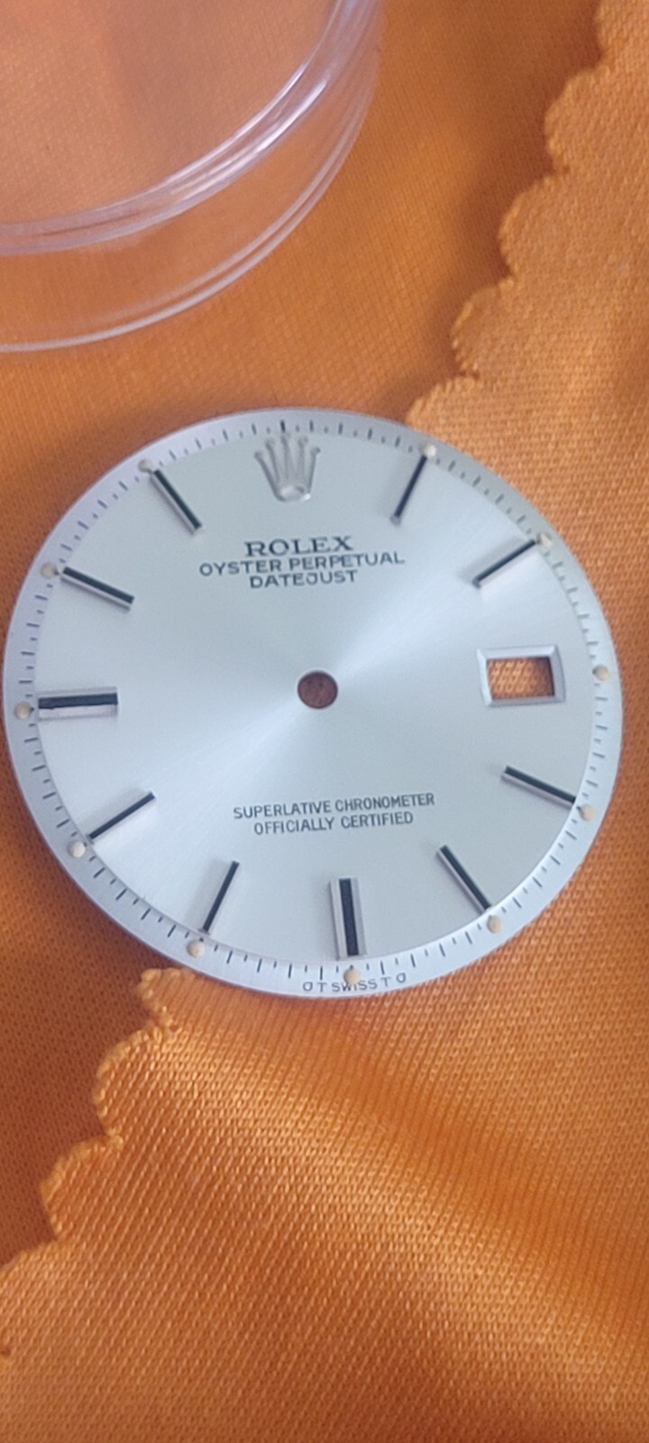 Rolex Silver Sigma datejust blacktop index marker 1601 piepan dial for St.Steel