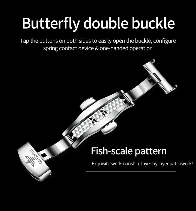 Automatic Mechanical Watch Waterproof Moon Phase Luxury Dial Men Men’s Strap