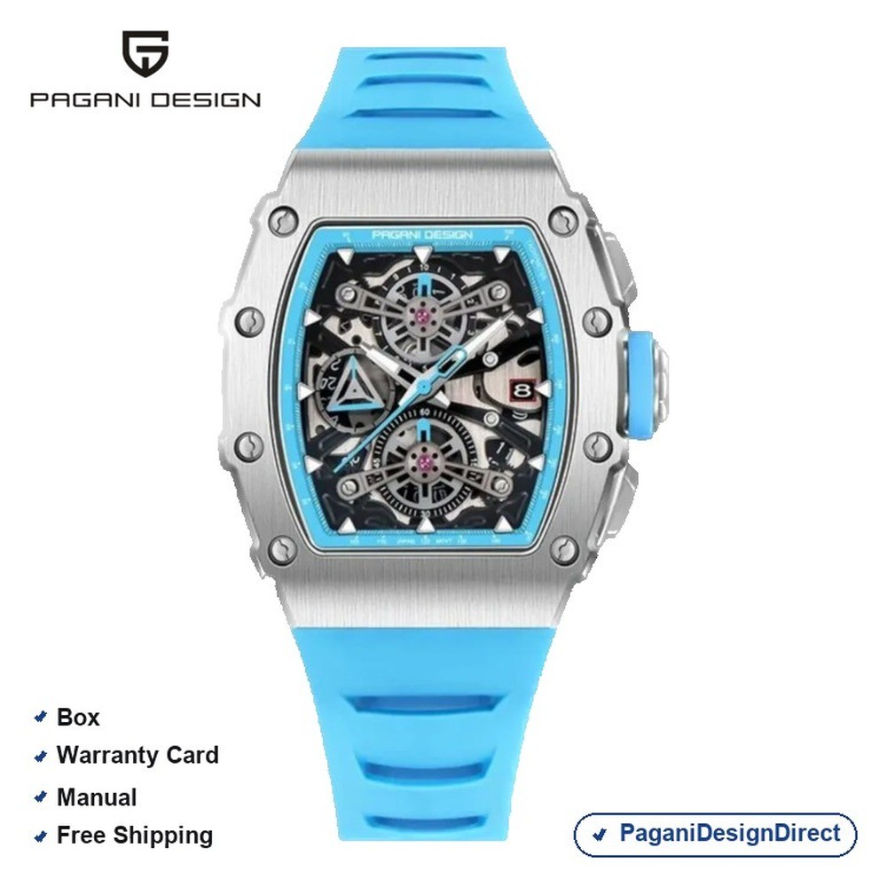 Pagani Design PD-YS011 Blue Chronograph Rubber Automatic Men’s Watch