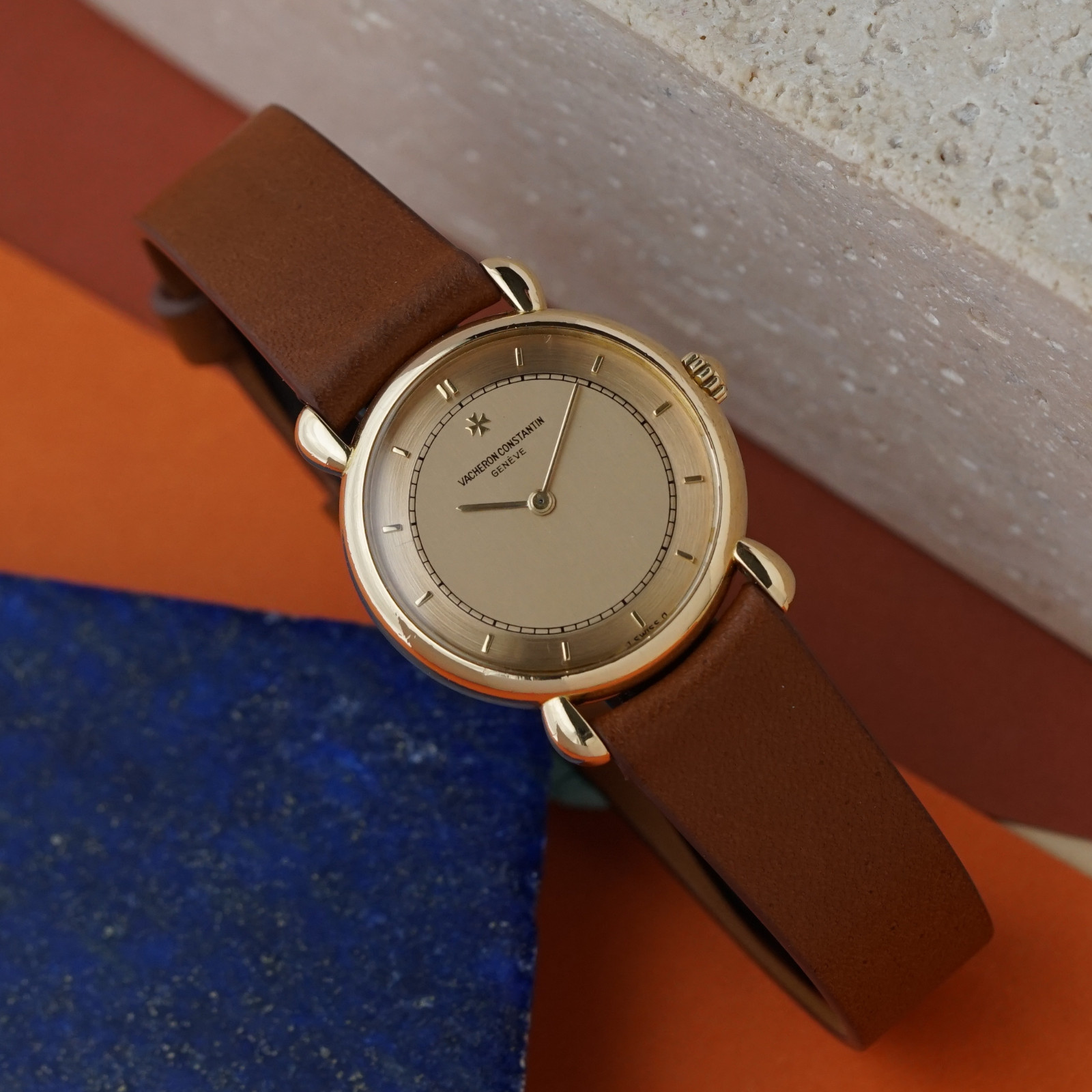 1980s Vacheron Constantin 15084 18k Gold Sigma Dial Manual 18k Maltese Buckle