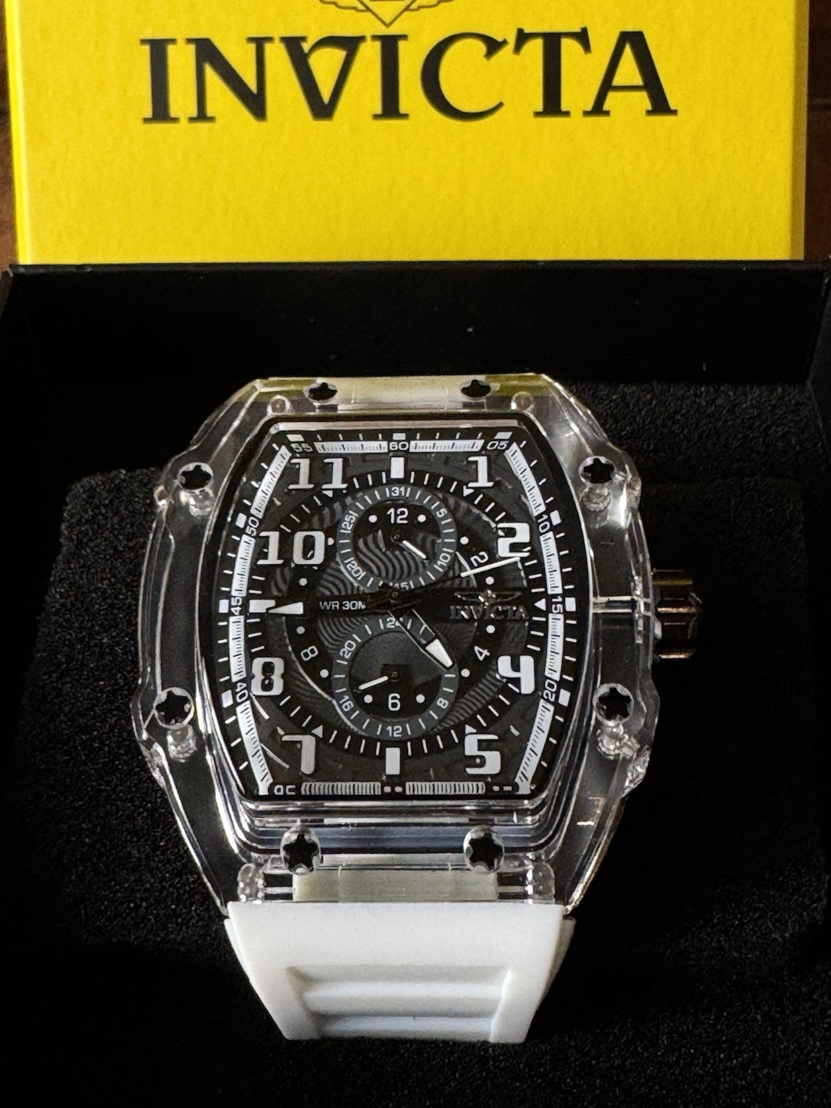 Invicta Racing Cyclone Men’s Watch – 48.5mm, Smoke/White (48719)