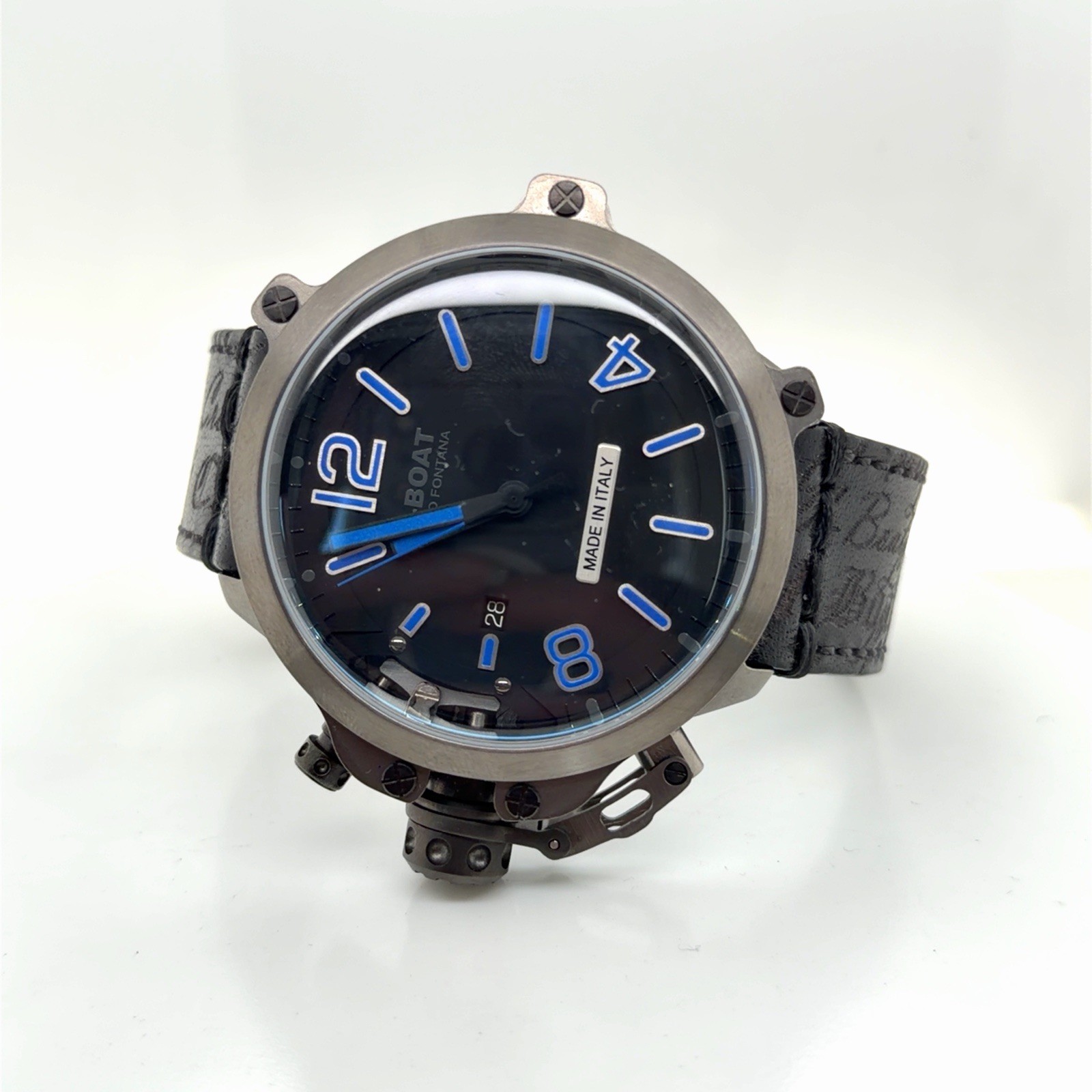 U-Boat Capsule 50mm Automatic PVD BK BL UB8806 Black Dial, Steel, Leather