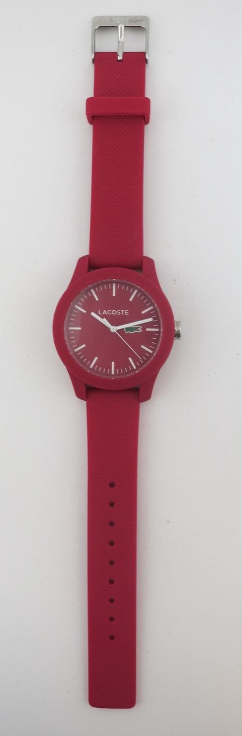 Lacoste 12.12 Cranberry Pink Ladies Quartz Watch – 2000957 – New Battery