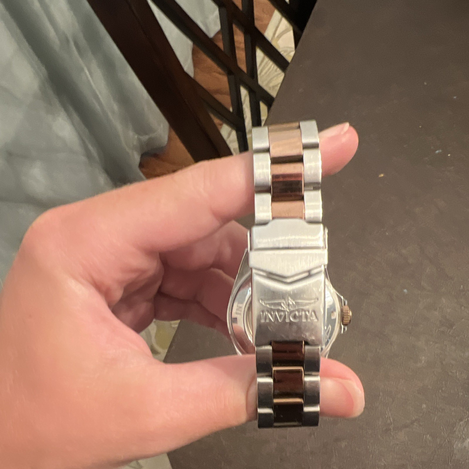 Invicta Professional Automatic 200m Two-Tone SS Watch Date Exhibition Back