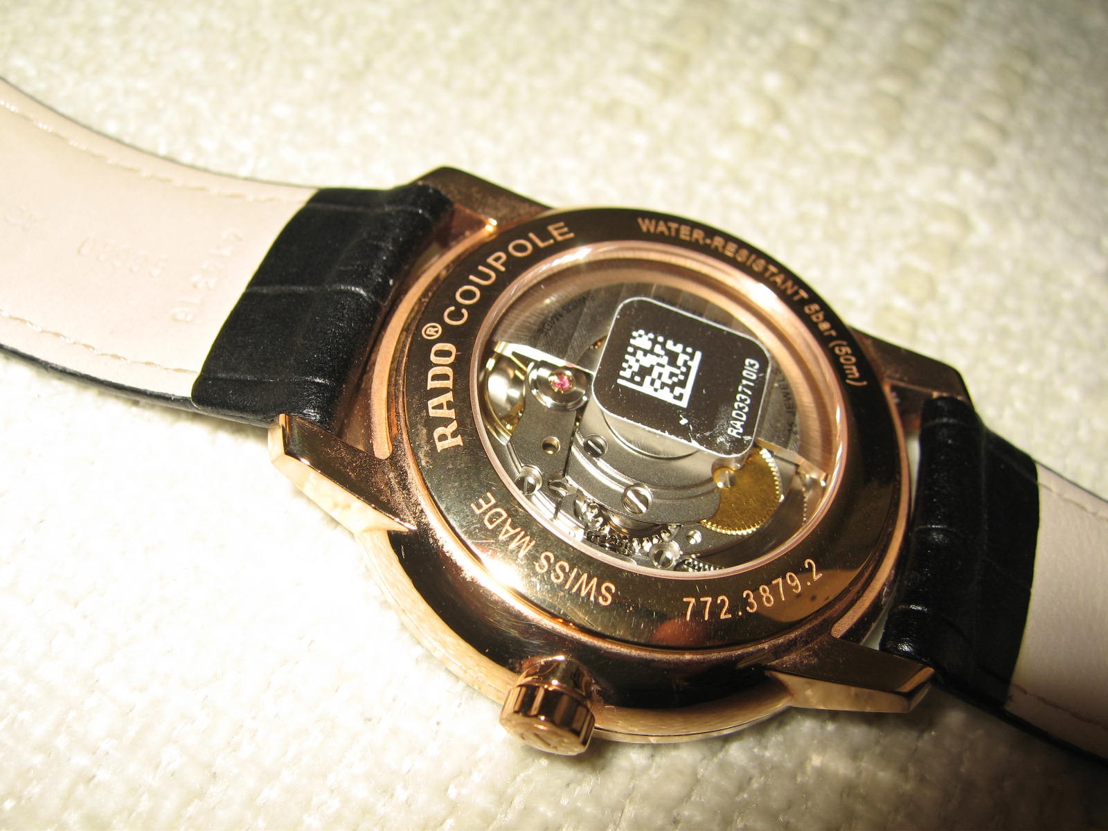 RADO Coupole Classic Automatic Power Reserve Black Dial Rose Gold 41mm Men Watch