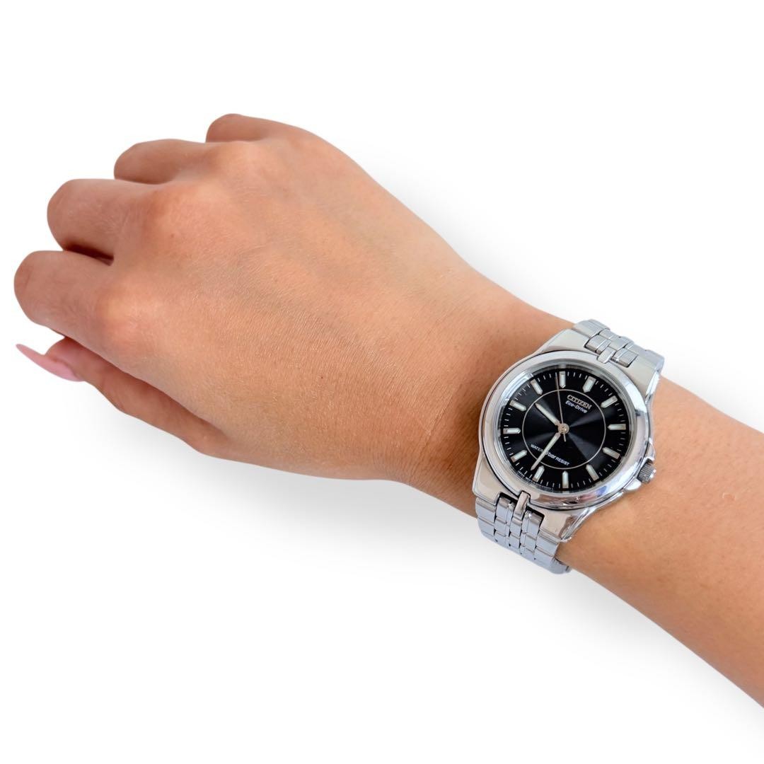 Ⴤ1498 ꕤExcellent condition CITIZEN Eco-Drive Solar Watch Silver 【USED】
