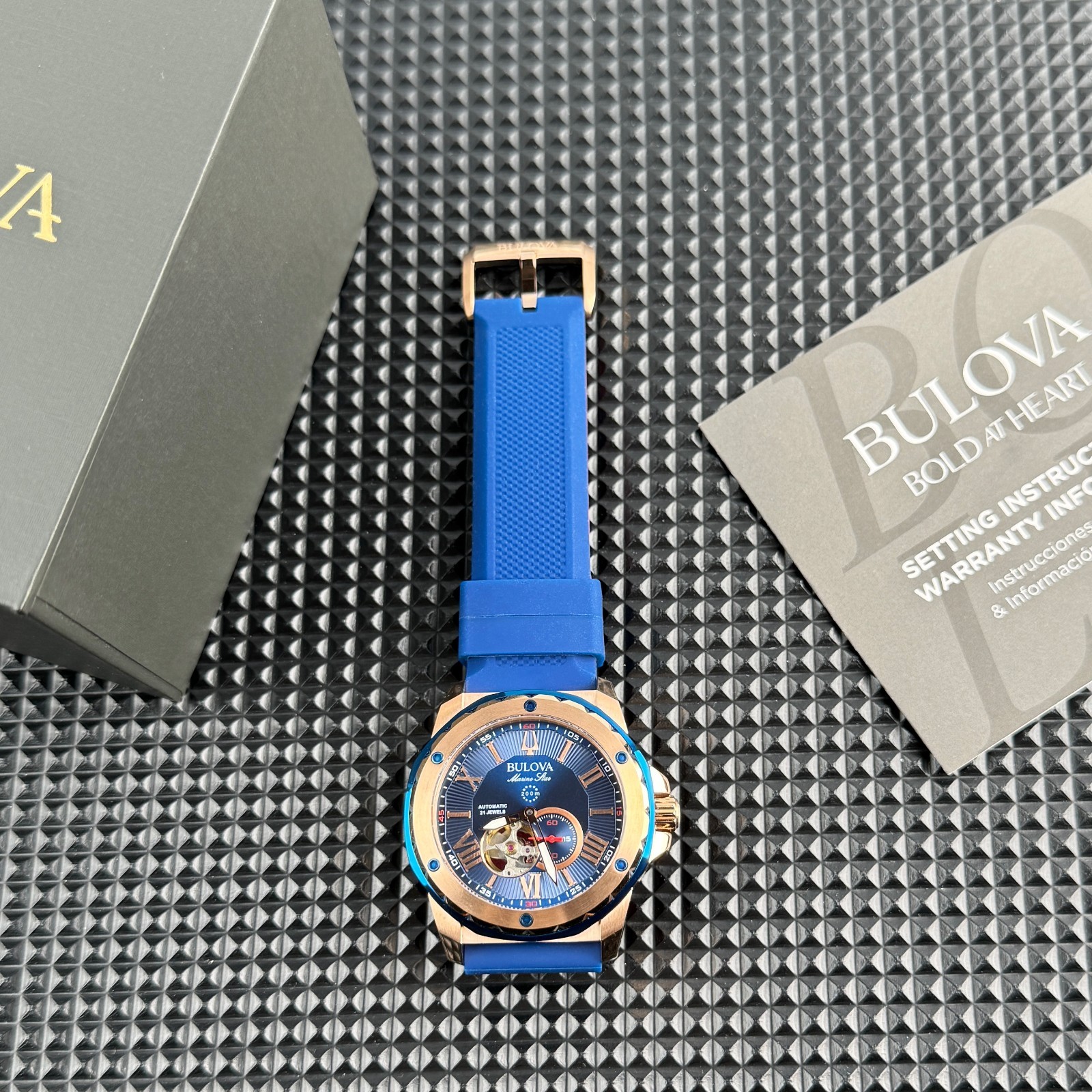 Bulova Marine Star Automatic Blue Dial Dial 98A303 Men’s Watch 45mm