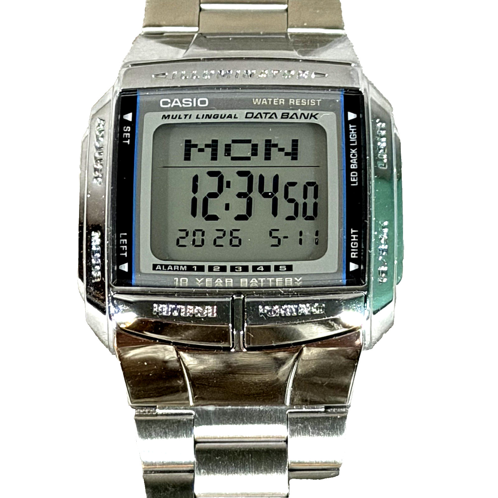 Casio DB360-1A DataBank Wrist Watch Silver 10 Year Battery
