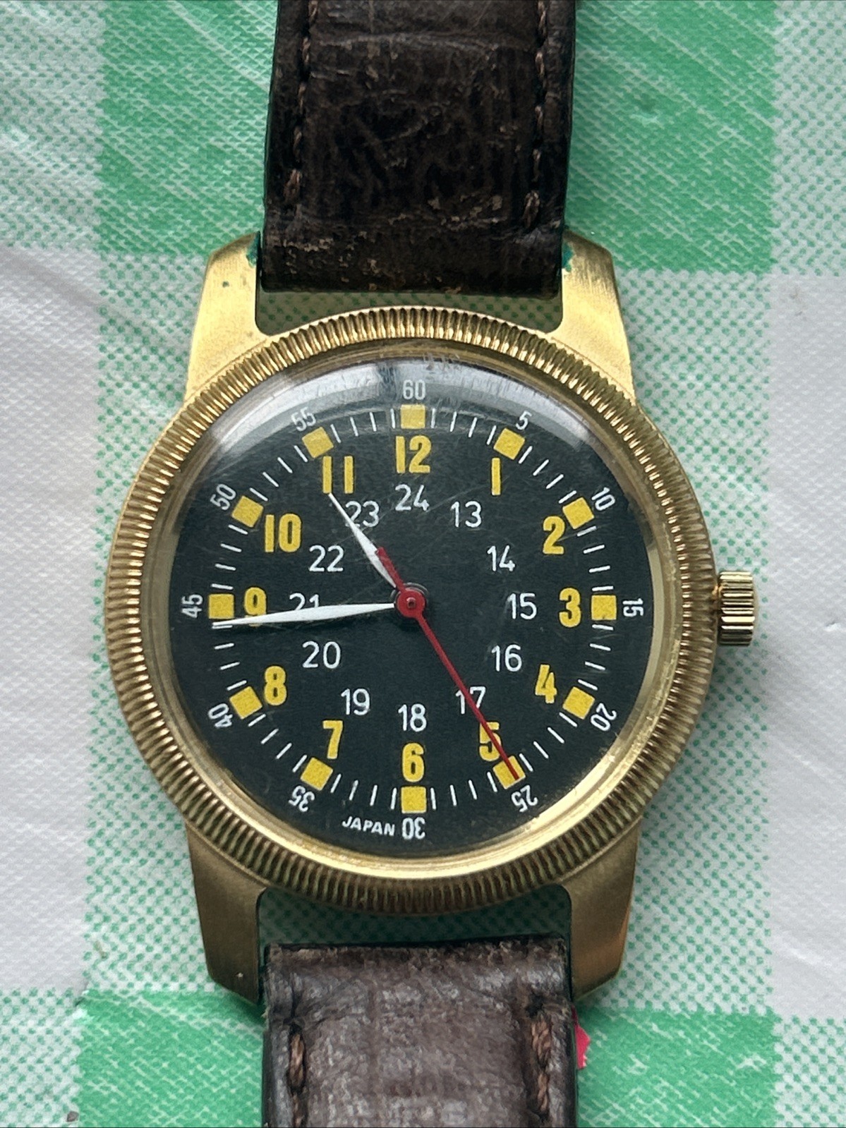 Vintage Military Style Type A-D Brass Back Quartz Watch