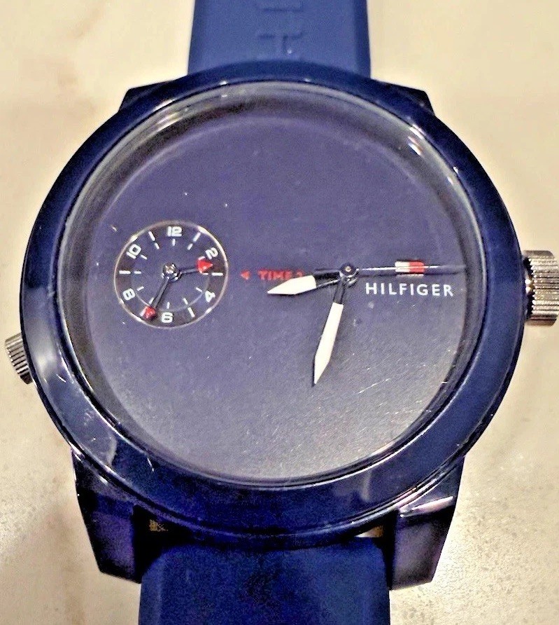 Tommy Hilfiger Denim, Blue Duel Dial Men’s Watch 1791325 Near Mint!!!