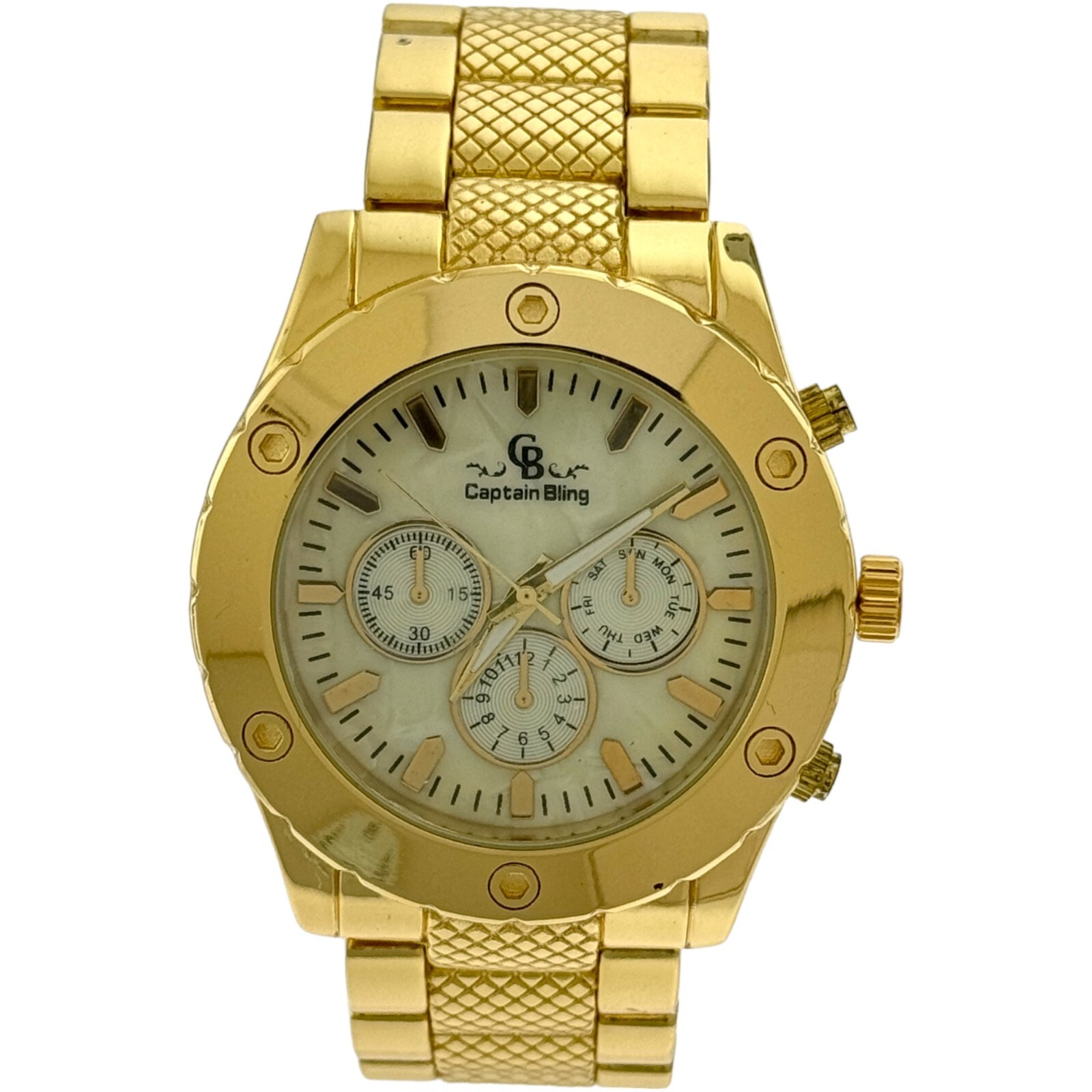 Men’s Stainless Steel Analog Watch – Battery Powered, Safety Push Latch Lock,New