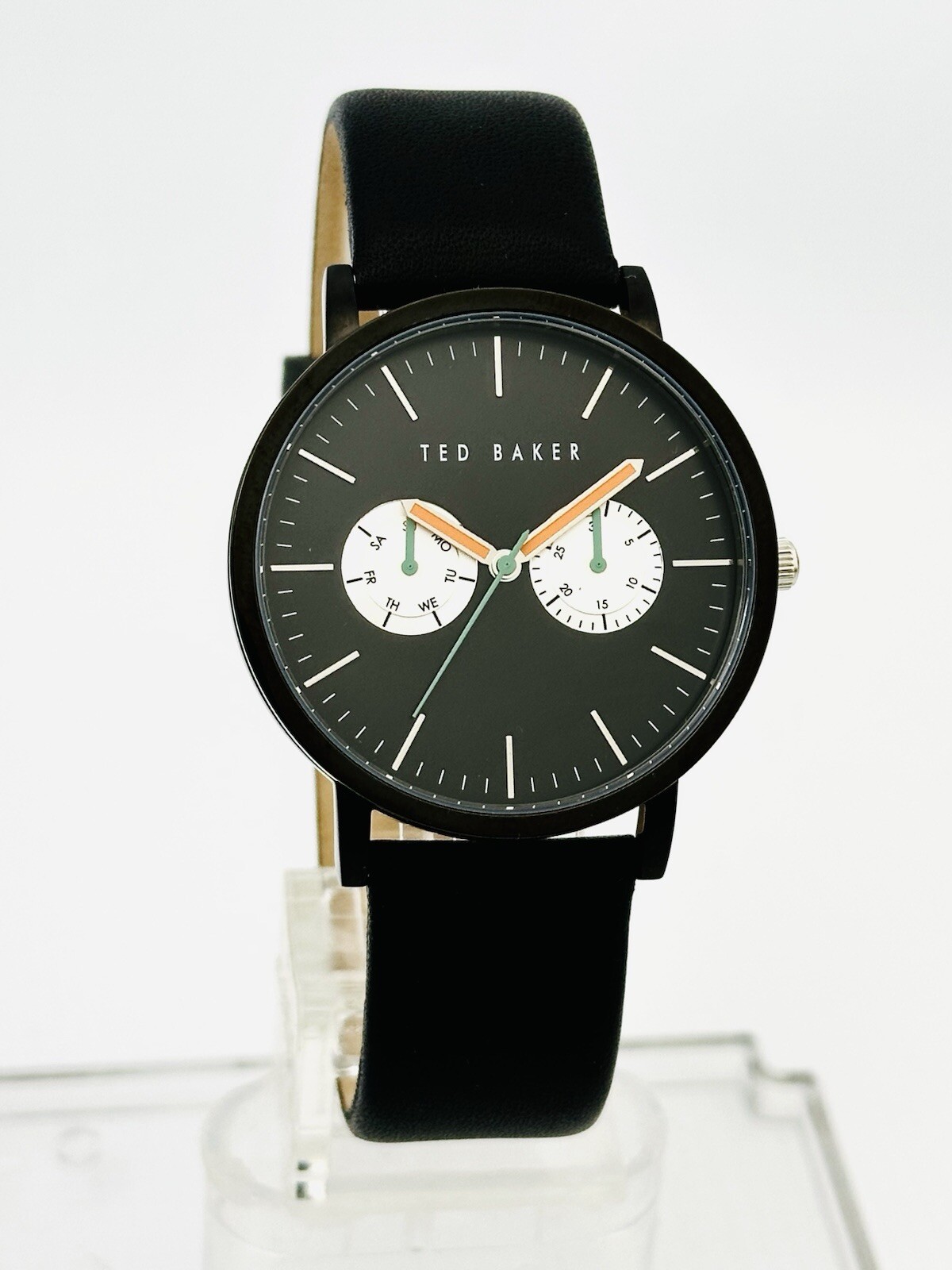 Ted Baker TE1096 SMART CASUAL Black Multi-Function Black Leather Strap Watch