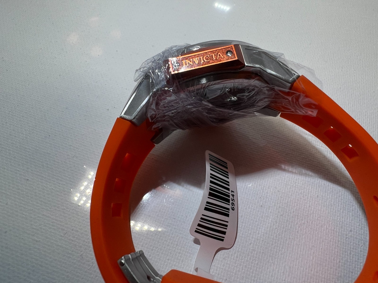 Invicta Celestial Adamastre Skeleton Auto Orange Sil Band Carbon Box (16954)