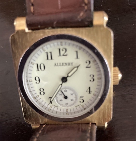1990 Rare Allenby & Co Savannah unisex Goldtone Square Watch Sub dial Swiss made