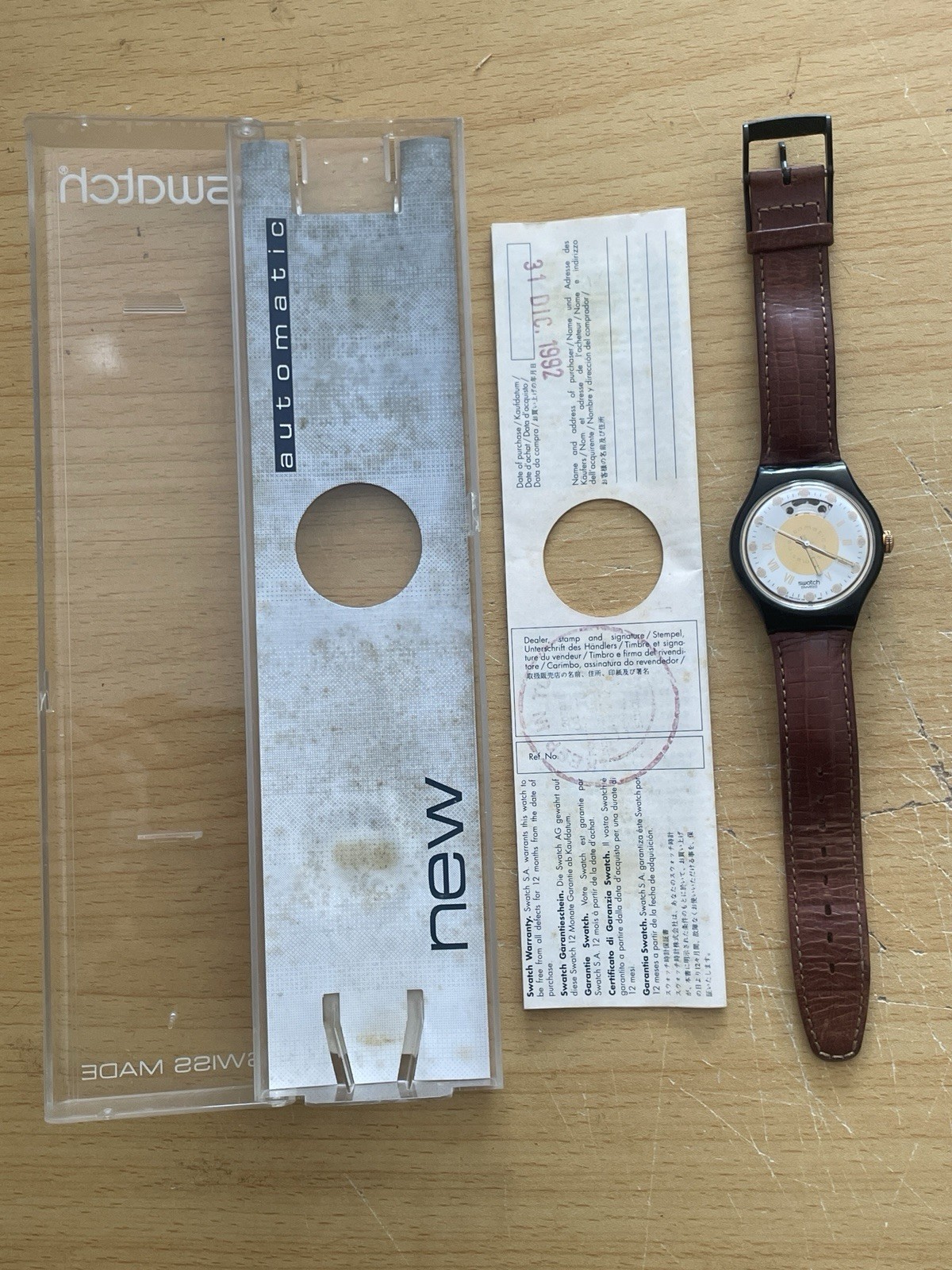 Swatch Swiss AG 1991 37mm Watch Full Set Original Mechanical Automatic Watch