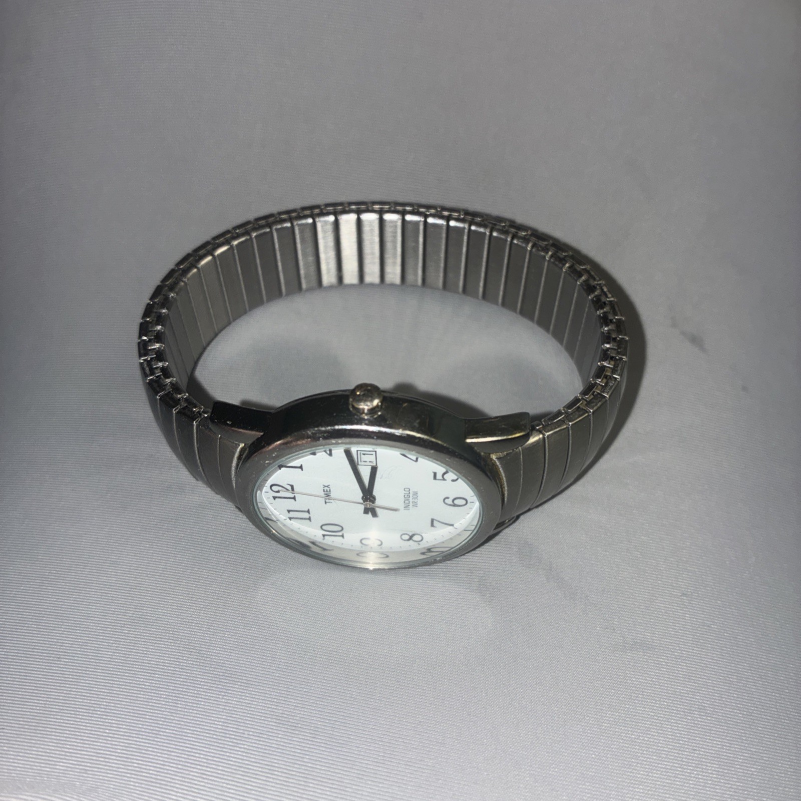 Timex Easy Reader Indiglo Watch Mens 35mm Stainless Steel Stretch Band WR 30 M