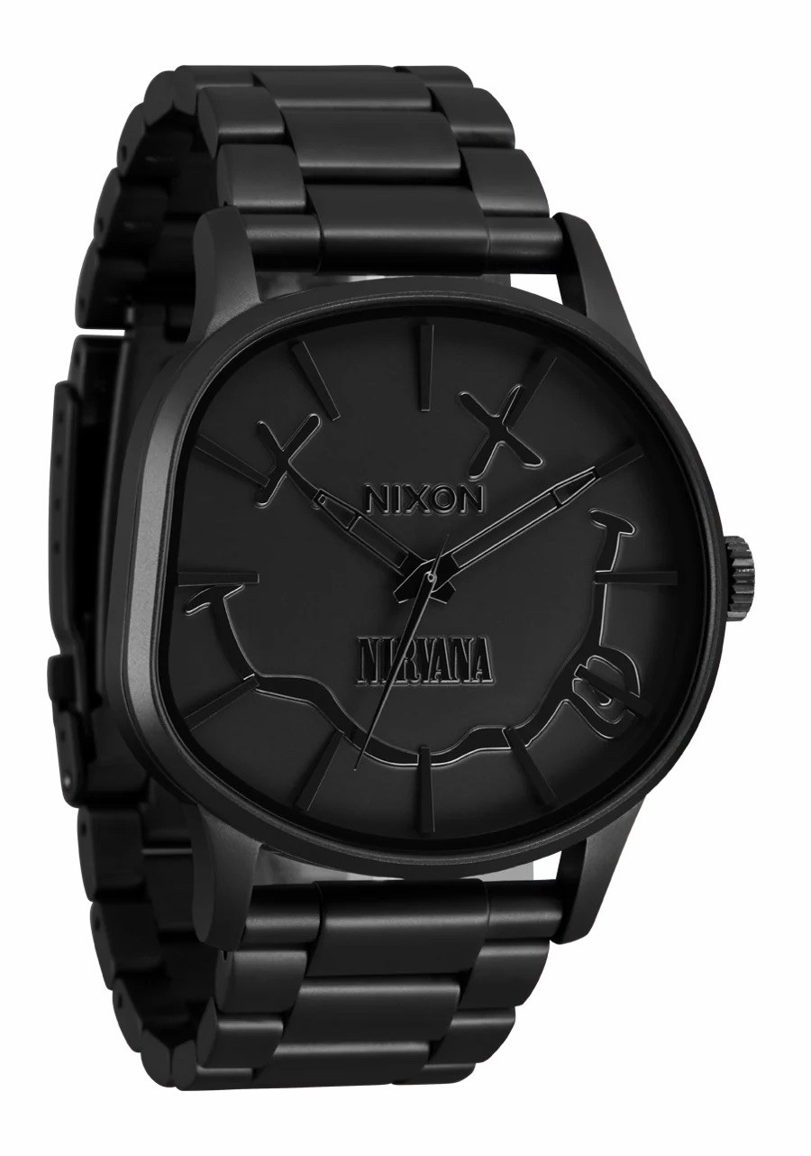 Nixon Nirvana Smiley Sentry Collection Limited #063/150 Black Wobble